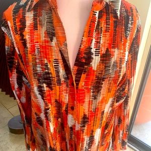 Beautiful Multi Color Button Down Crinkle Top